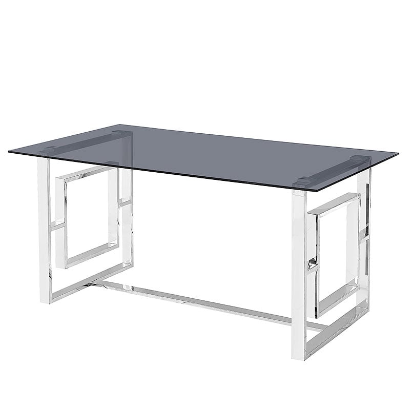 Plaza Stainless Steel And Smoked Glass Tables Picture Perfect Home 4974