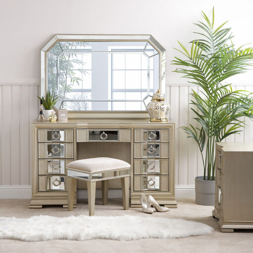 Christabel Champagne Gold Mirrored Wall Mirror Floor Mirror