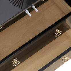 Adela 4 Door Black And White Sideboard Cabinet With Gold Legs