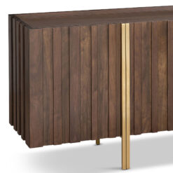 Alexandra Sideboard Cabinet With Walnut Finish And Brass Handles