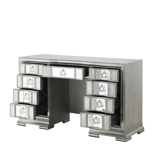 Christabel Grey Mirrored 9 Drawer Dressing Table