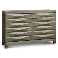 Juliet 2 Door Grey Taupe Oak Console Table With Gold Handles