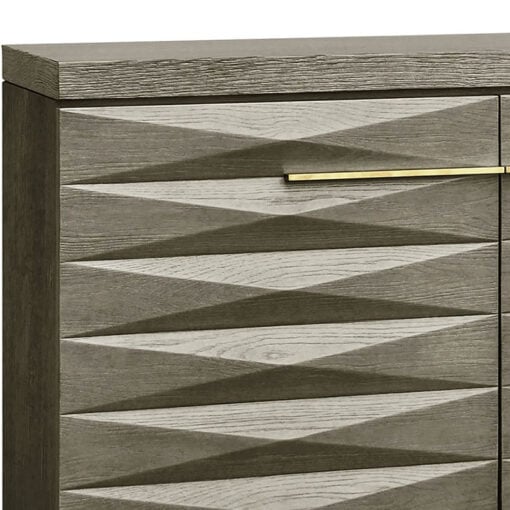 Juliet 2 Door Grey Taupe Oak Console Table With Gold Handles