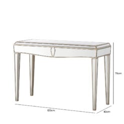 Mallory Champagne Gold Mirrored Console Table Hallway Table