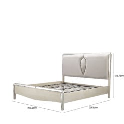 Mallory Champagne Gold Mirrored King Size Bedframe and Headboard