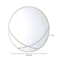 Mallory Champagne Gold Round Wall Mirror