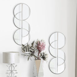 Abstract Silver Circle Mirrored Wall Art Mirror