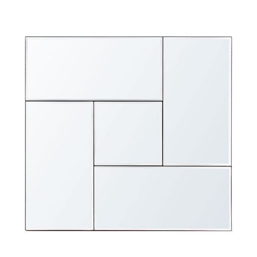 Abstract Silver Square Mirrored Wall Art Mirror