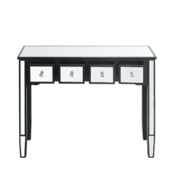 Georgia Black Mirrored 4 Drawer Console Table