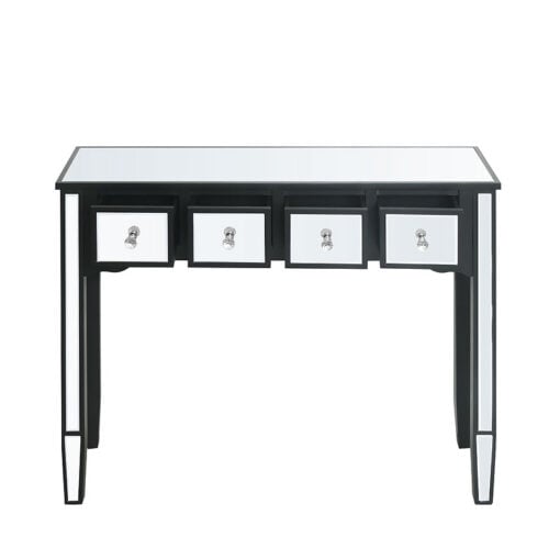 Georgia Black Mirrored 4 Drawer Console Table