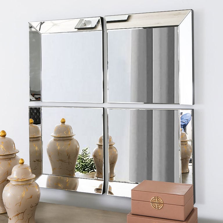 Set of 4 Square Wall Mirrors Picture Perfect Home