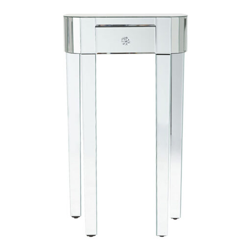 Classic Mirror 1 Drawer Mirrored Telephone End Side Table With Tile Detail