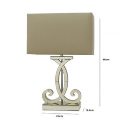 Barclay Gold Mirrored Table Lamp With A Champagne Faux Silk Shade