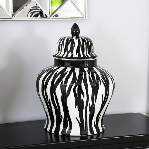 Black And White Pattern Ginger Jar Vase 30cm