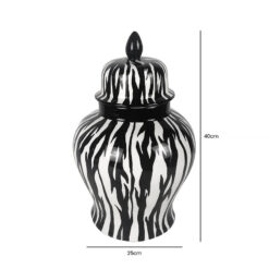 Black And White Pattern Ginger Jar Vase 40cm
