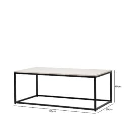 Jude Industrial Style Black Metal And Grey Wood Coffee Table