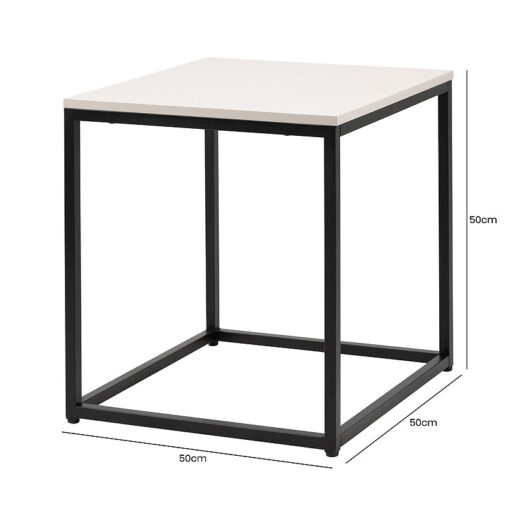Jude Industrial Style Black Metal And Grey Wood Side Table End Table