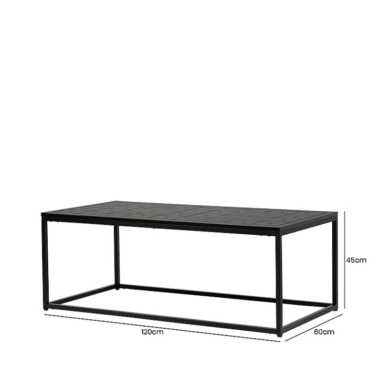 Hermione Black Wood And Black Metal Coffee Table Picture Perfect Home