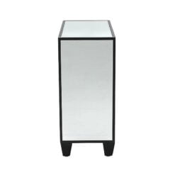 Octavia Black 2 Door Cabinet Cupboard With Mirrored Sides And Top