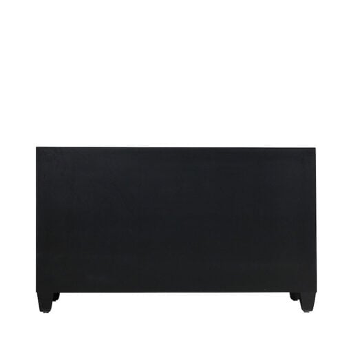 Octavia Black 4 Door Sideboard With Mirrored Sides And Top