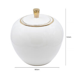 White And Gold Decorative Ginger Jar 19cm
