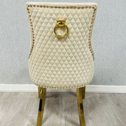 Camilla Mink Velvet And Gold Dining Chair With Ring Knocker