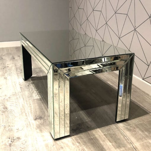 Classic Mirror Silver Mirrored Glass Coffee Table 100cm