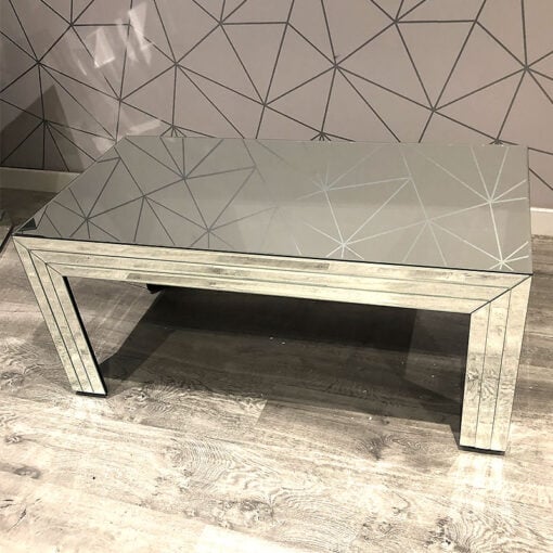 Classic Mirror Silver Mirrored Glass Coffee Table 100cm