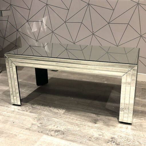 Classic Mirror Silver Mirrored Glass Coffee Table 100cm