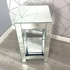 Classic Mirror Silver Mirrored Glass Side Table End Table 56cm