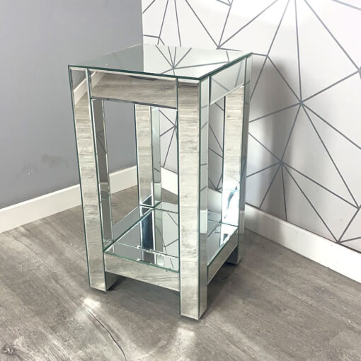 Classic Mirror Silver Mirrored Glass Side Table End Table 56cm