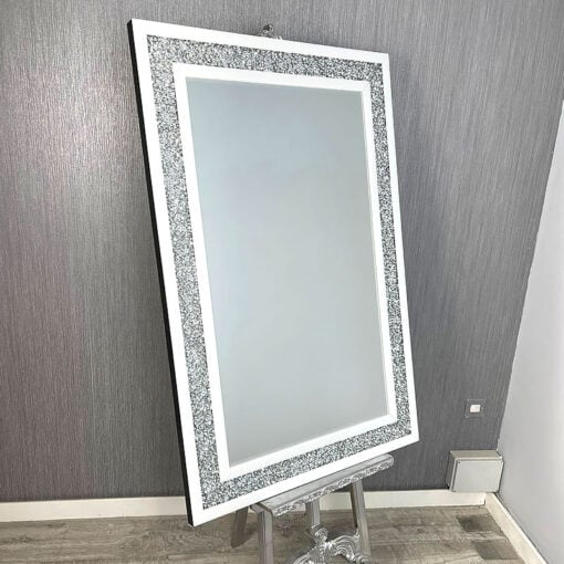 Diamond Crush Wall Mirror With Crushed Crystals 120cm