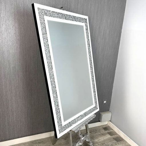 Diamond Crush Wall Mirror With Crushed Crystals 120cm