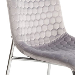 Harlow Grey Velvet Dining Chair With Chrome Legs