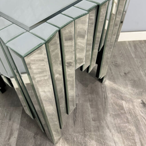 Classic Mirror 1 Drawer Piano Mirrored Side Table