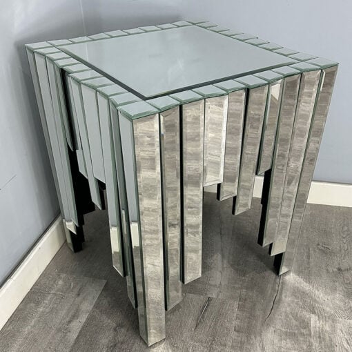 Classic Mirror 1 Drawer Piano Mirrored Side Table