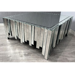 Classic Mirror 2 Drawer Large Piano Mirrored Coffee Table 100cm