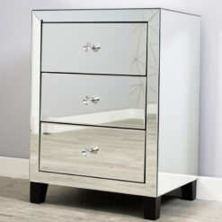 Classic Mirror 3 Drawer Mirrored Bedside Cabinet
