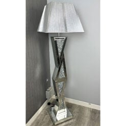 Diamond Crush Mirrored Cross Floor Lamp