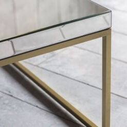 Knightsbridge Mirrored Glass And Gold Metal Coffee Table