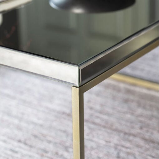 Knightsbridge Mirrored Glass And Gold Metal Coffee Table