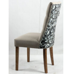 Light Grey Dining Chair With Floral Back Design And Ring Knocker