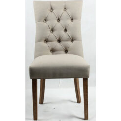 Light Grey Dining Chair With Floral Back Design And Ring Knocker