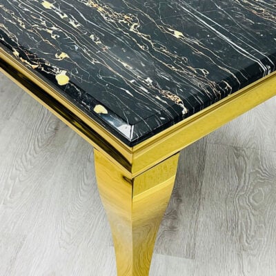 Luxury Black Marble Dining Table With Gold Legs 180cm | Picture Perfect ...