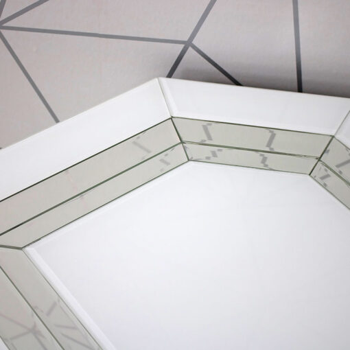 Madison White Mirrored Glass 2 Drawer Corner TV Cabinet Stand
