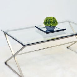 Blair Brushed Steel And Bevelled Glass Coffee Table