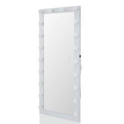 Broadway Hollywood White Floor Mirror With 20 Light Bulbs 170cm