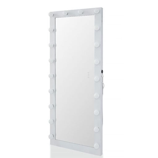 Hollywood White Floor Mirror With 20 Light Bulbs 170cm