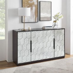 Catalina Antiqued Mirrored Glass Sideboard Cabinet