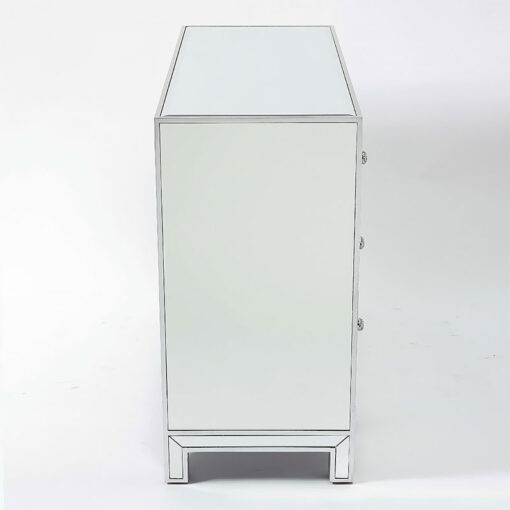 Celine Silver Mirrored Glass 3 Drawer Chest Of Drawers Sideboard